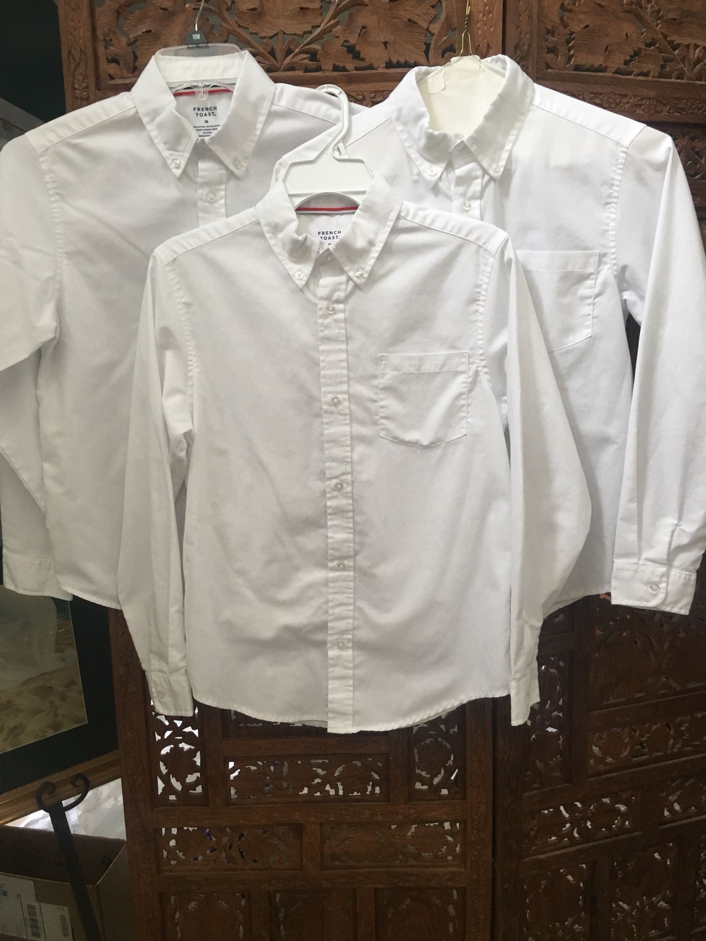 Boys White Button Down Shirts Size 16