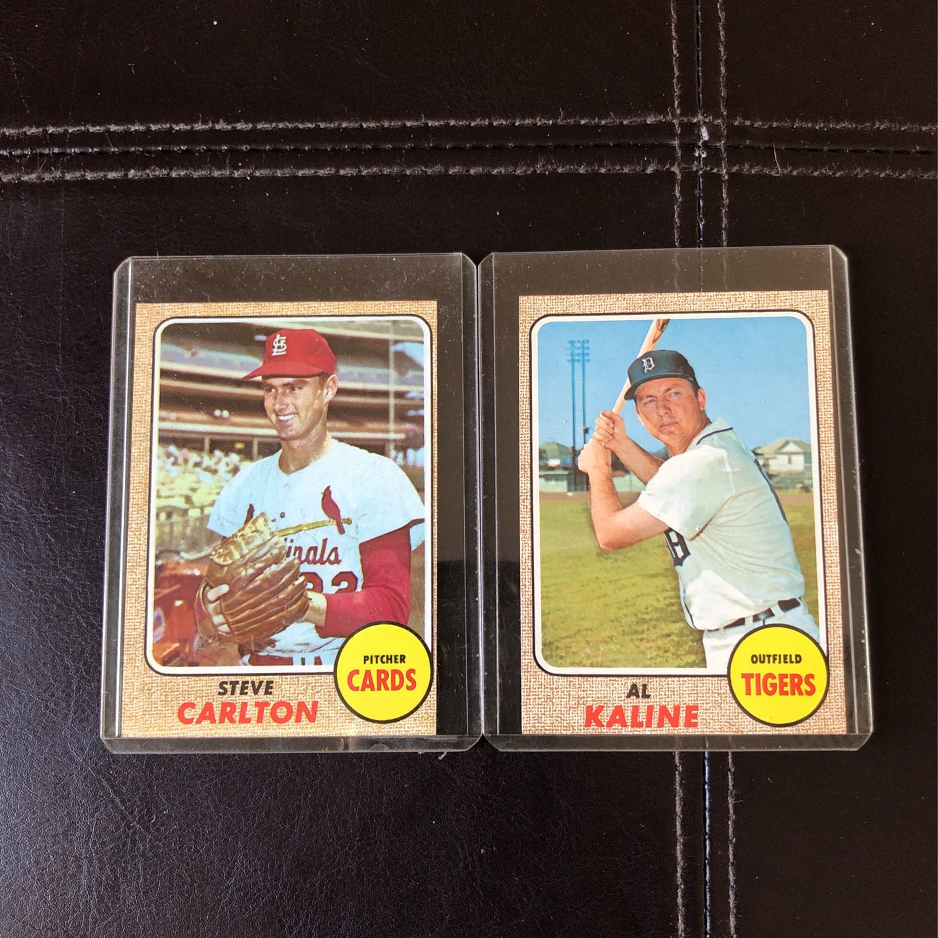 1968 Topps Baseball Card #240 Al Kaline & #408 Steve Carlton ((Excellent/Nr Mint)