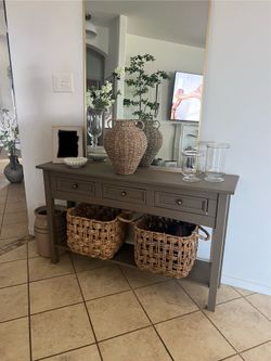 Solid Wood Console Table 3 Drawers (4ft L x 1ft 1/2” D x 29” H)