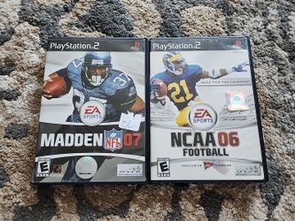 NCAA Football 06  AND Madden NFL 07  (Sony PlayStation 2) Excellent Condition!