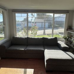 Sectional Couch Grey/Blue