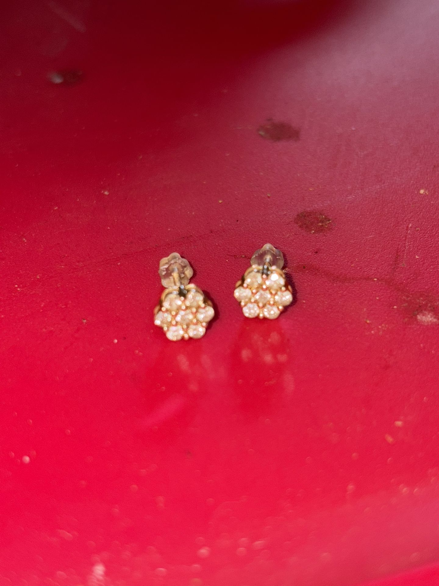 Gold Diamond Cluster Earrings