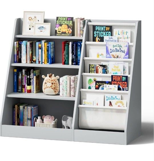 4 Tier Kids Wooden Bookshelf