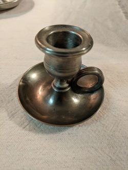 Vtg. Stieff Pewter P109-19 Chamberstick Candle Holder