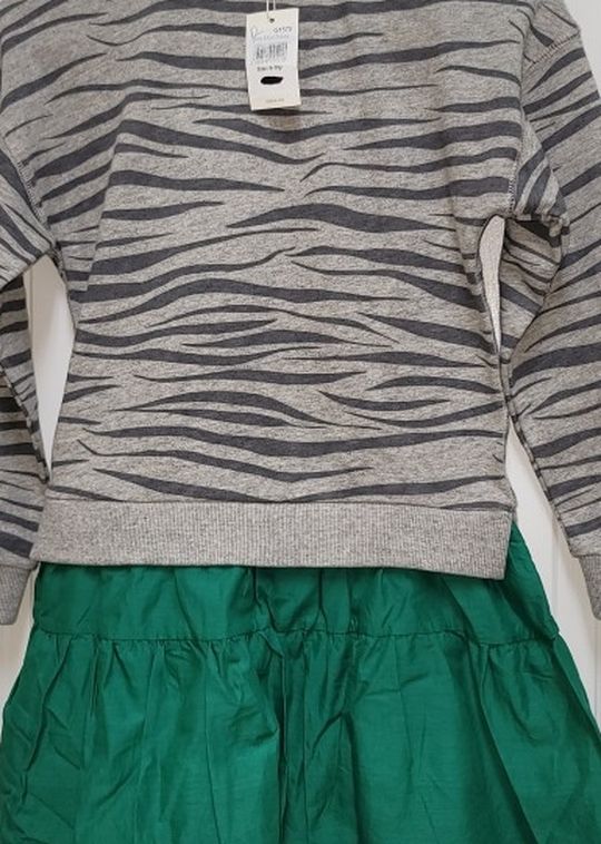 Mini Boden Grey Marl Zebra Dress Sz. 9-10Y, NWT