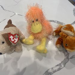 Beanie Babies OX The Goat - Rufus The Dog & Bird