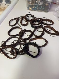 Pu Leather Braclets 3 For 2.oo