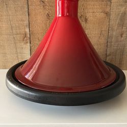 Vintage Le Creuset Cast Iron Red Stoneware Morocan Tagine