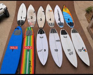 Dims in description Shortboards and foam boards for sale make an offer