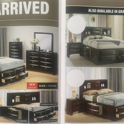 5-Pc Queen Set Bed, Nightstand, Chest, Dresser, Mirror