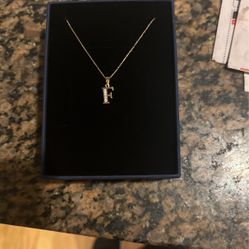Wish Carat 14K Gold Letter F Necklace - 14 Karat Gold Jewelry Alphabet Letter Necklace , Yellow Gold Pendant , Initial F Necklace 