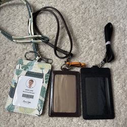 3 Lanyards with ID Card/ Badge Holder