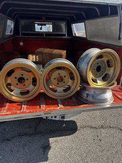 American racing type slotted rims gold paint