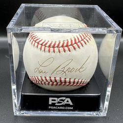 Lou Brock St. Louis Cardinals Signed Autograph Baseball PSA DNA AO03782