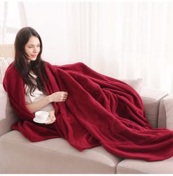 Electric Heated Blanket Polar Fleece Full Size 77 Inches x 84 Inches Extra-Warm Lightweight Cozy Luxury Bed Blanket Machine Washable with 4 Heating Le Thumbnail
