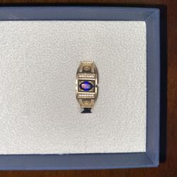 14k Gold Ring With Blue Stone