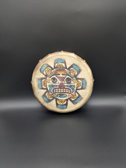 Handmade Painted & Signed Native American "Sun Drum"