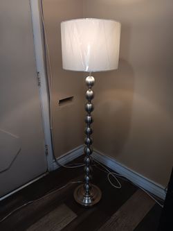 Brushed Nickel Ball Stack Floor Lamp