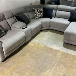 6 Piece U Shaped Reclining Sectional Sofa🔥 Brand New 