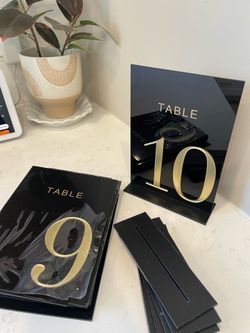 Wedding Table Numbers 1-10 with Stands