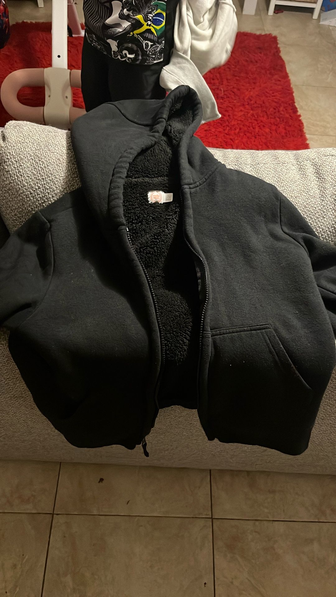 Kids Black Zip Up Hoodie