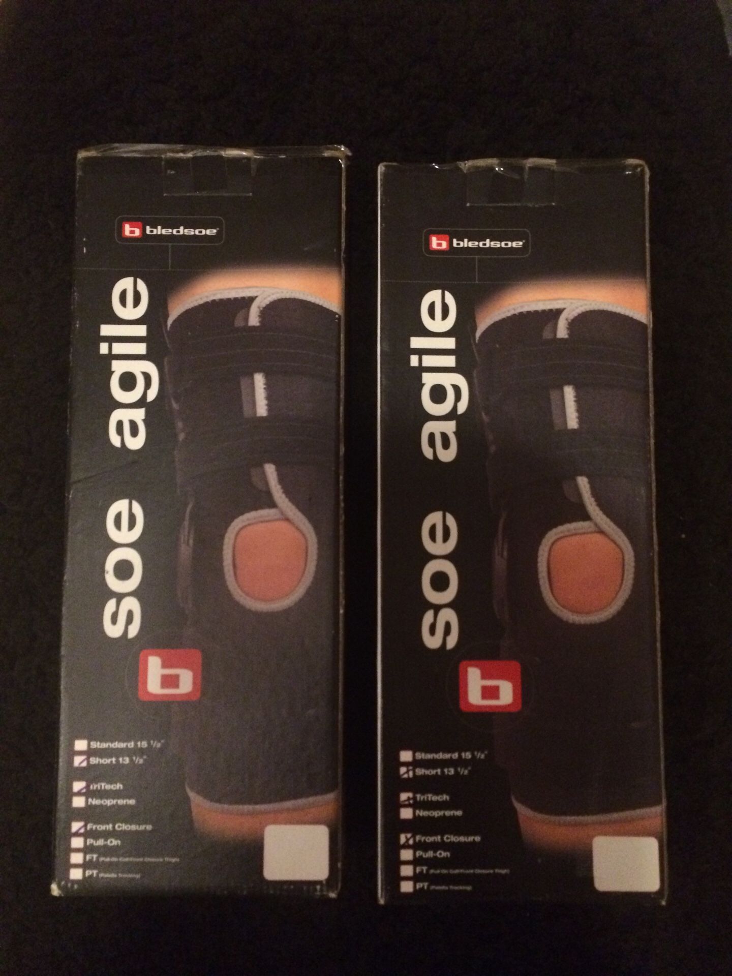 KNEE BRACES!!!! BRAND NEW!!!! IN THE BOX NEVER USED OR OPENED!!!! 2 KNEE BRACES!!!