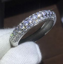 New 18 k white gold engagement ring wedding ring