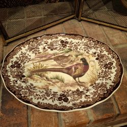 Royal Worcester Palissy England Meat PLATTER 14" Game Series Birds 70s Vint