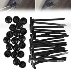 Nylon Universal Cable Tie Buckle Kit for Car - Heavy Duty UV Resistant Push-Mount Zip Ties with Pin & Button to Replace Screws, for Automotive Bumper,
