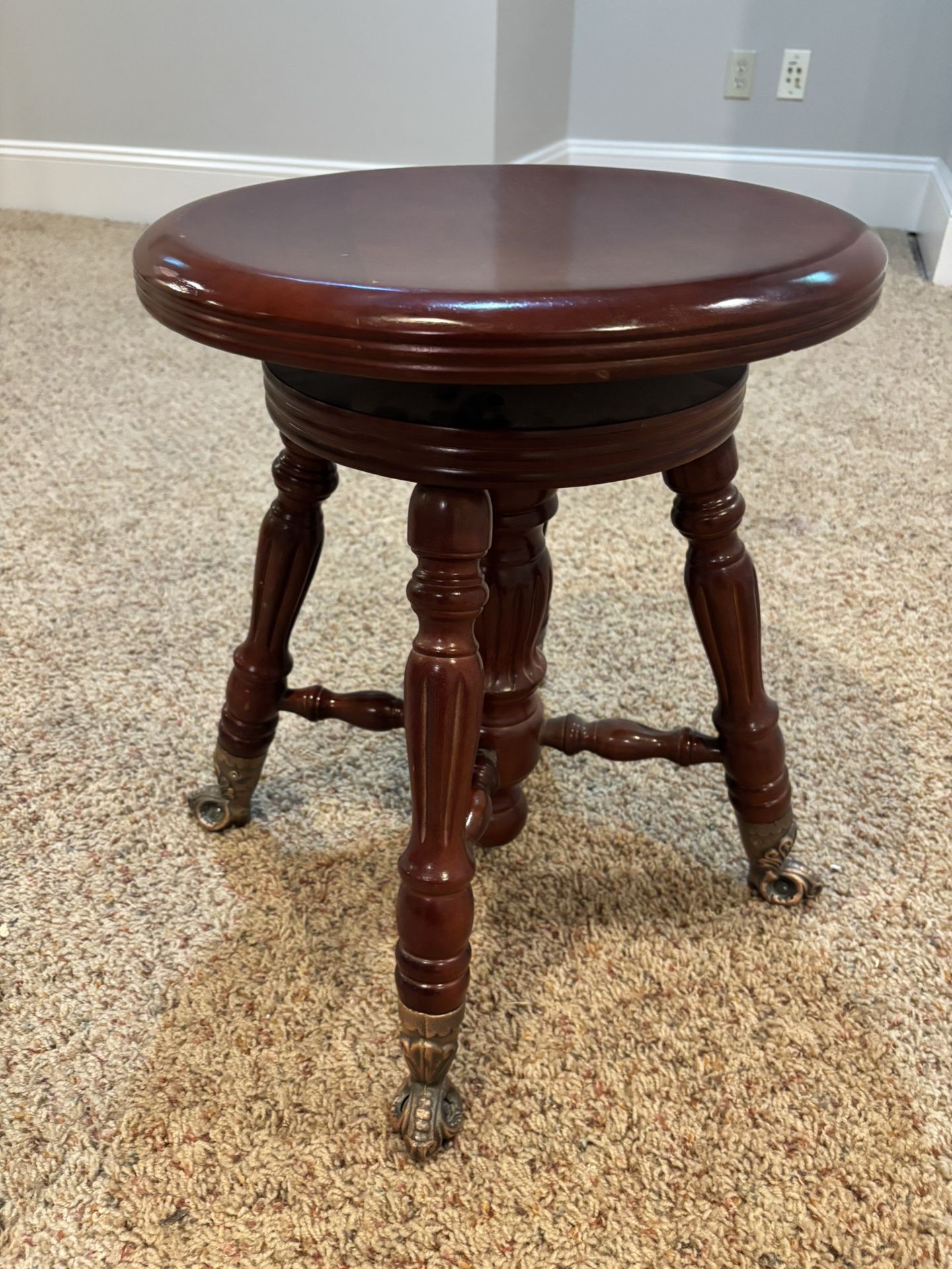 Replica Antique Claw Foot Piano Stool With