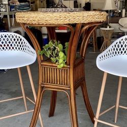 Wicker Pedestal Table Furniture 