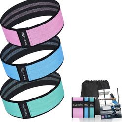 Resistance Exercise Bands for Women - Fabric Workout Bands for Booty, Hip, Glute, Leg, Thigh, Squat, Butt Lift Excersize and Fitness Loop Bands for Ho