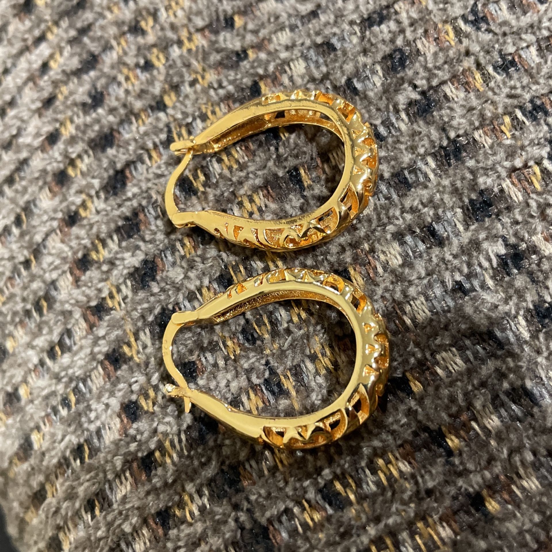 925 Gold Plated, Sterling, Silver Earrings.