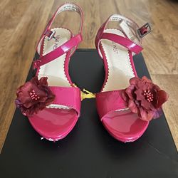 Nine West Girl Toddler Pink Flower Heels