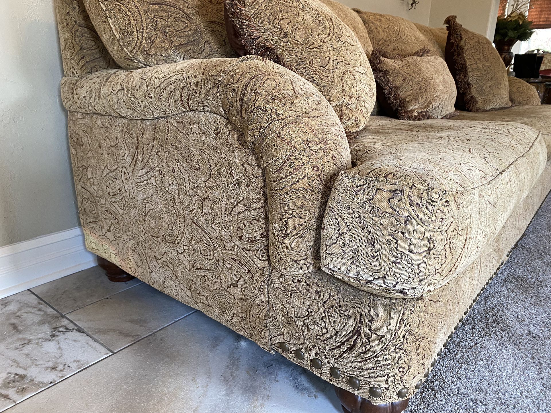 (2) Sofas Elegant Paisley Couch