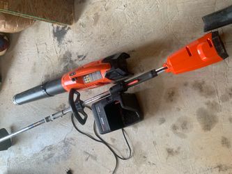 Electric weed wacker and blower without battery
