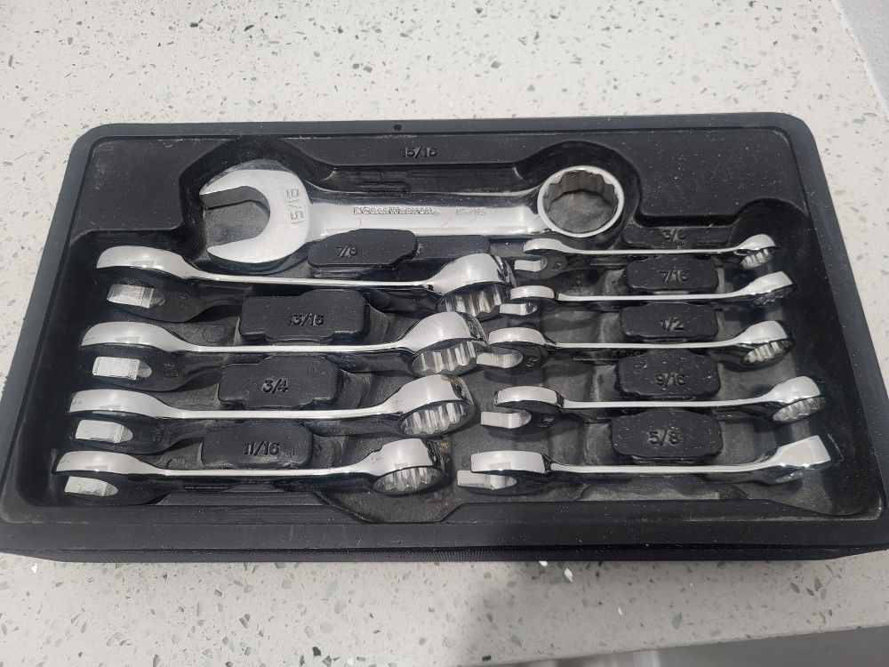 Stubby Combination Wrench Set SAE