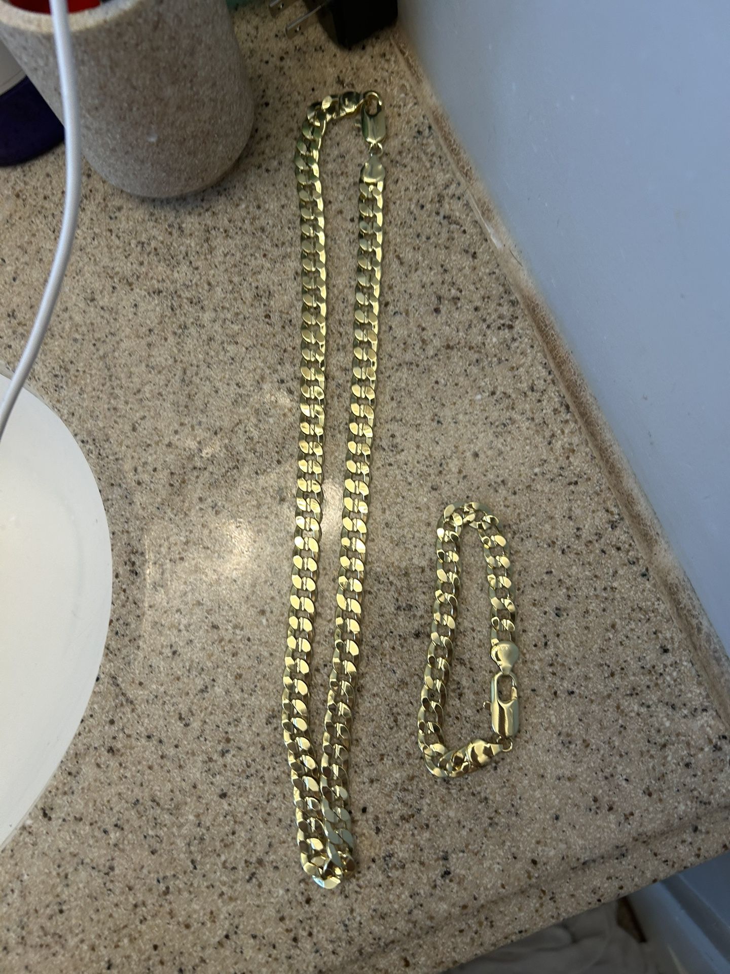 14k Cuban Link Chain & Bracelet
