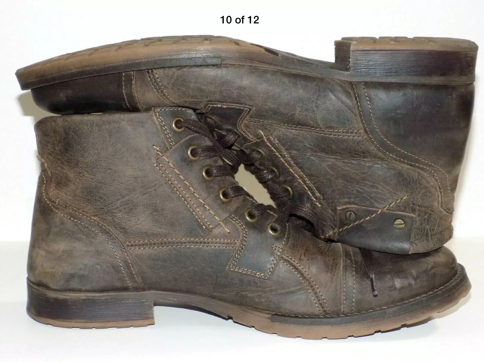 ART NAME BROSUS BULLBOXER MENS BROWN LEATHER BOOTS SHOES US SIZE
