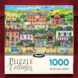 RoseArt puzzle Hometown Heroes 1000 piece patriotic Americana scene 2024 SEALED NEW