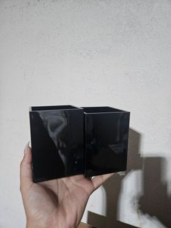 2pcs Black Acrylic Pen Cups