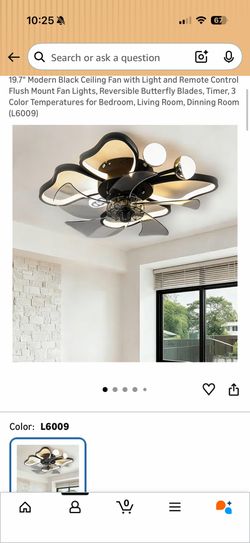 Brand new 19.7″ Modern Black Ceiling Fan with Light and Remote Control Flush Mount Fan Lights, Reversible Butterfly Blades, Timer, 3 Color Temperature