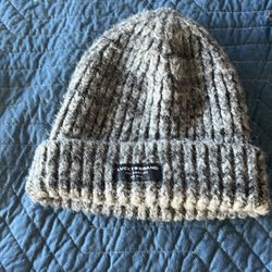 White and grey beanie