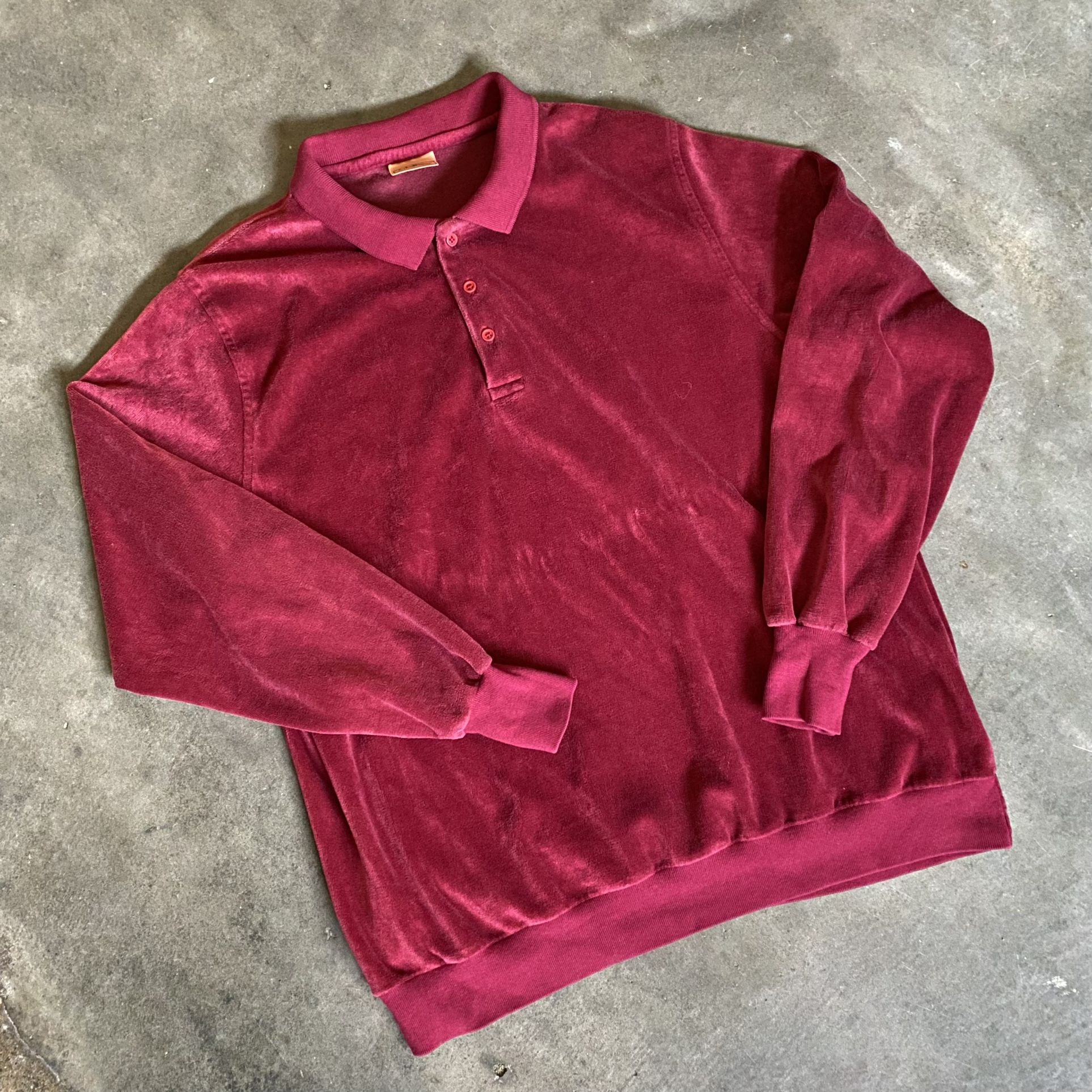 Vintage L.L. Bean Velour Longsleeve Polo sz M