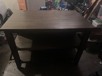 Wood Table With Stool