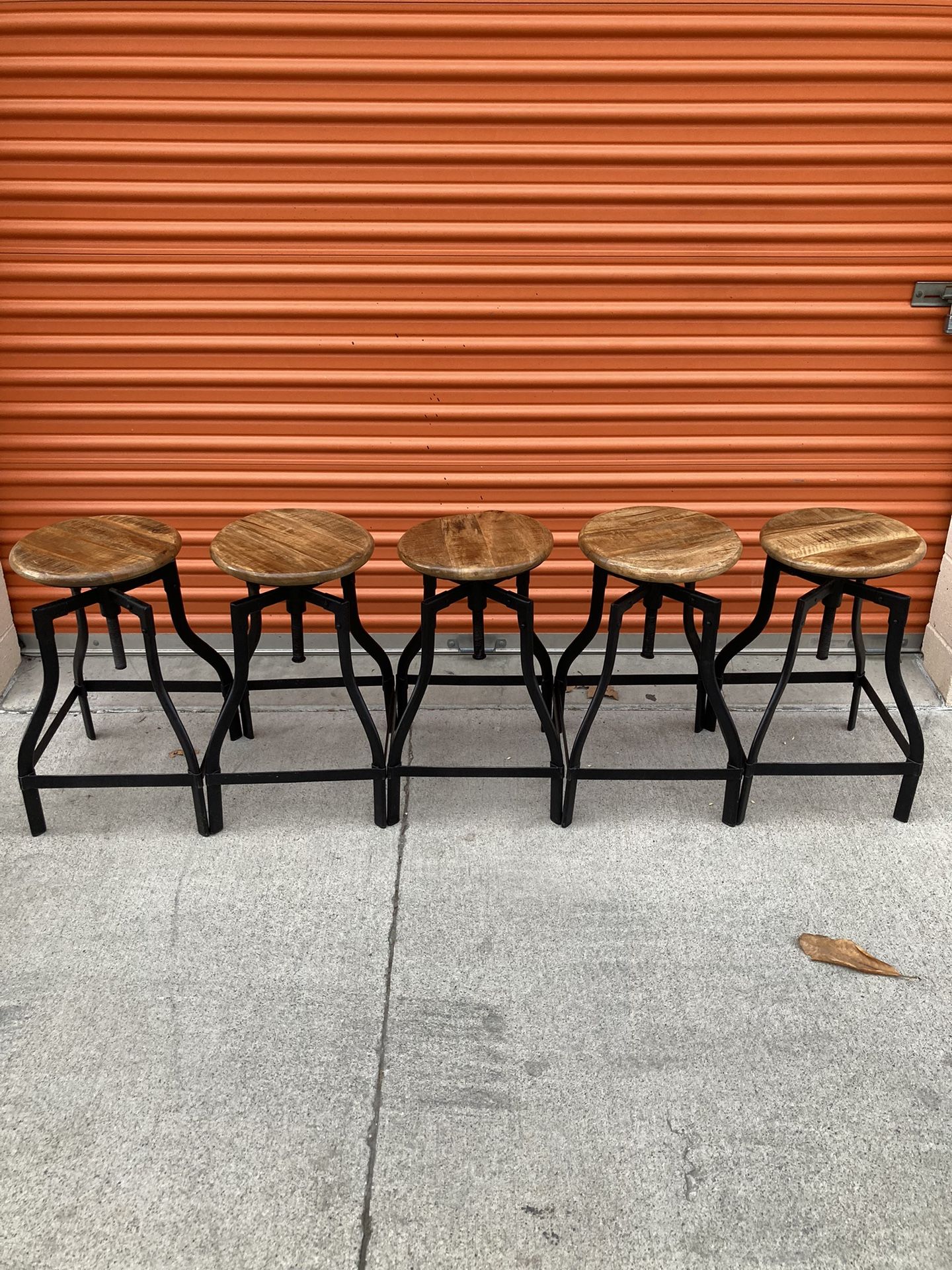 Very Nice Wooden Backless Stools Set Of 5