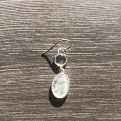 Silpada .925 silver Moonstone hoop earring (single) earing