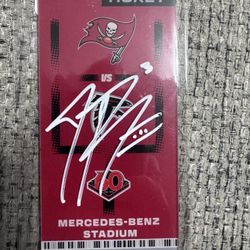 Jessie Bates Autograph Acrylic Commemorative Ticket Falcons Metabilia Coa