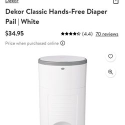 Dekor Classic Hands-free Diaper Pail