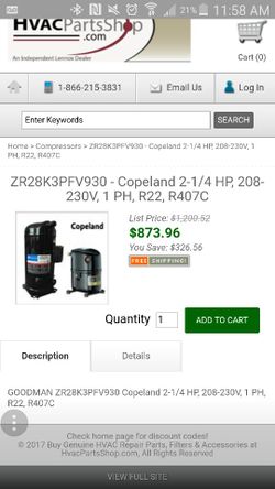 Compressor for home ac brand new